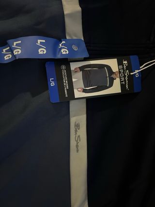 Sudadera Ben Sherman Azul y Beige Media Cremallera