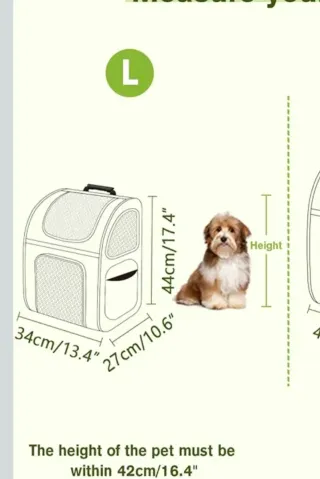 Transportín gato/perro pequeño gris y verde