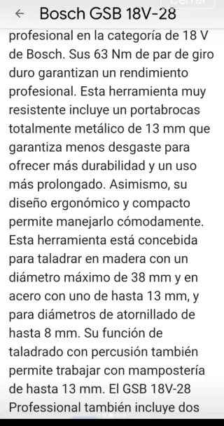 Taladro Bosch GSB 18V-28 Profesional