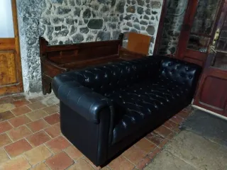 Divano Chester in Pelle Vintage Nero