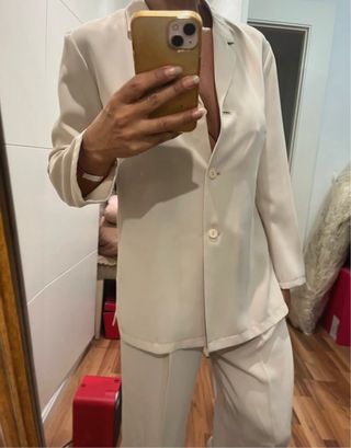 Traje Naf Naf 2 piezas Beige Talla 42