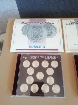 Lote 3 Colecciones Medallas Acuñadas Plata Málaga