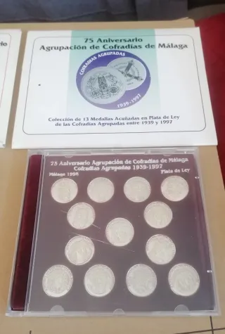 Lote 3 Colecciones Medallas Acuñadas Plata Málaga