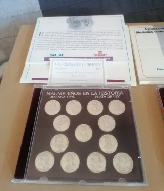 Lote 3 Colecciones Medallas Acuñadas Plata Málaga