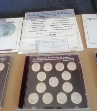 Lote 3 Colecciones Medallas Acuñadas Plata Málaga