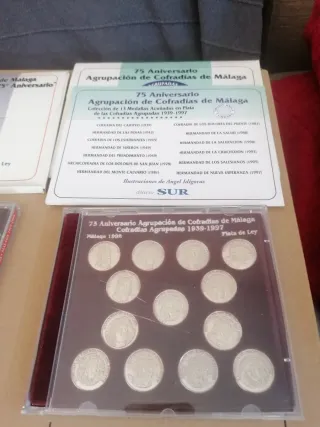 Lote 3 Colecciones Medallas Acuñadas Plata Málaga