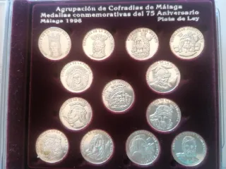 Lote 3 Colecciones Medallas Acuñadas Plata Málaga