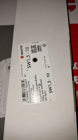 Juego 10 Llaves Allen Würth Zebra