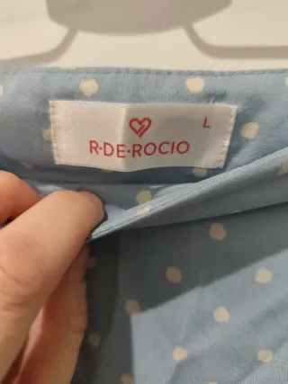 Falda midi lunares azul con botones