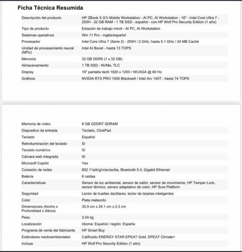 Portátil HP ZBook X G1i Plata afbeelding 6