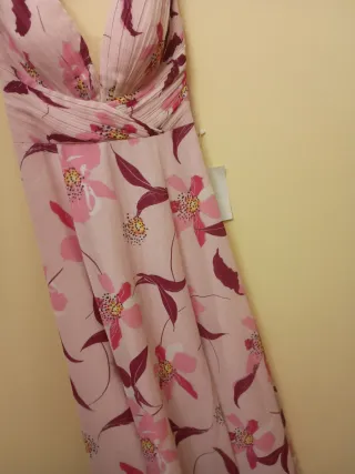 Vestido fiesta floral rosa