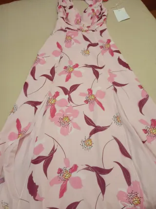 Vestido fiesta floral rosa