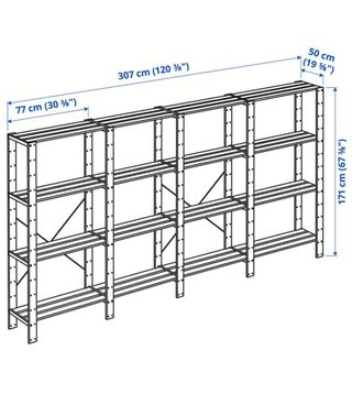 Estantería HEJNE 4 secciones madera pino