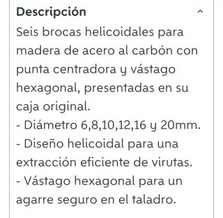 Set Brocas Madera Caja