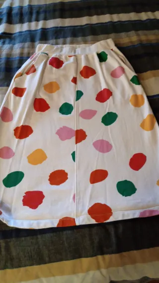 Jersey verde punto y falda de algodón