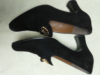 Zapatos Viqui Ante Negro Vestir Mujer