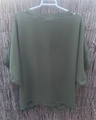 Blusón verde oscuro BLANCO talla L