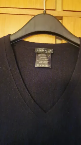 Camiseta punto manga corta Longchamp Negra