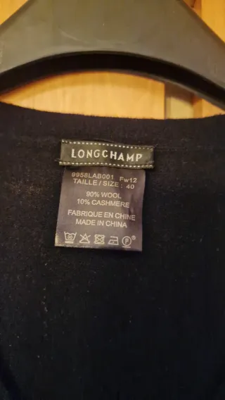 Camiseta punto manga corta Longchamp Negra