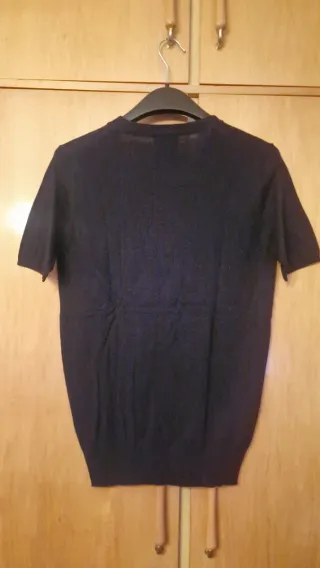 Camiseta punto manga corta Longchamp Negra