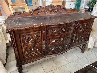 Conjunto Salón Antiguo Madera y Rattan