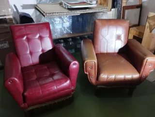 Sillón de piel estilo abuela