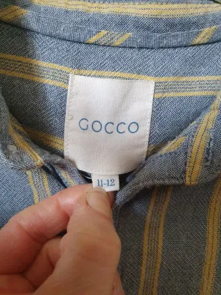 Camisa niño rayas gris y amarillo