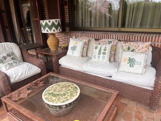 Conjunto Muebles Jardín Mimbre Natural