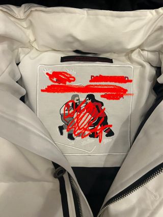 Moose Knuckles piumino bianco con pelliccia