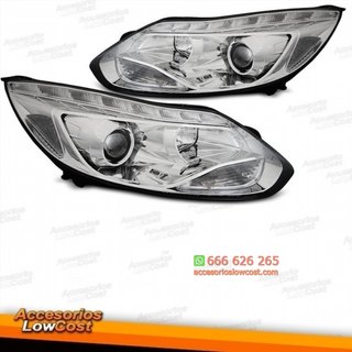 FAROS FORD FOCUS MK3 11-14 LUZ DIURNA LED CROMO