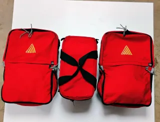 Alforjas y nevera bici Cannondale rojas