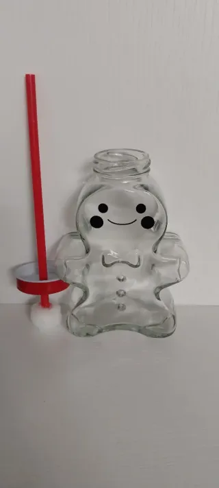 Boccale Pupazzo di Neve Vetro Rosso