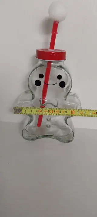 Boccale Pupazzo di Neve Vetro Rosso