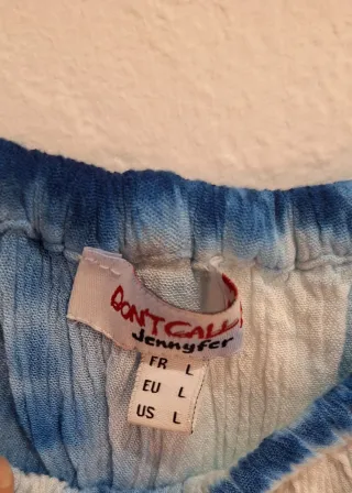 Top Verano Tie-Dye Azul y Blanco