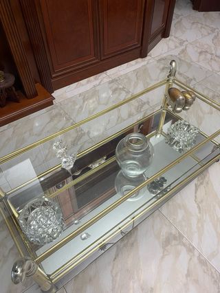 Mesa Centro Vintage Hollywood Regency Madera