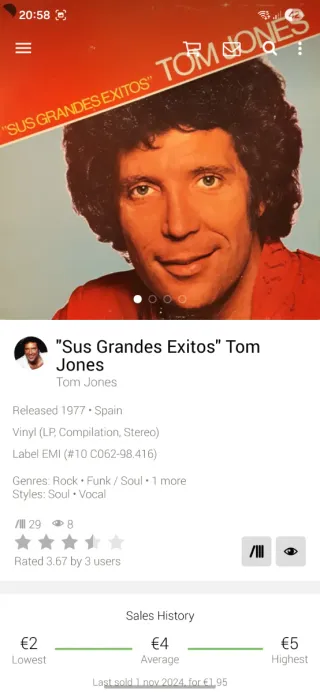 Vinilo Tom Jones Sus Grandes Éxitos