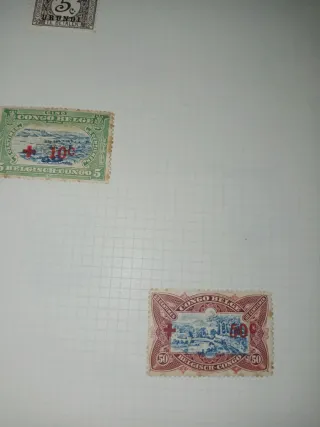 Lote 5 sellos Congo Belga