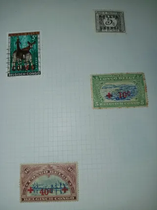 Lote 5 sellos Congo Belga