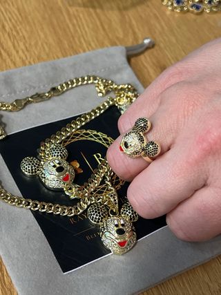 Conjunto Mickey 14K 45cm Anillo Talla 7