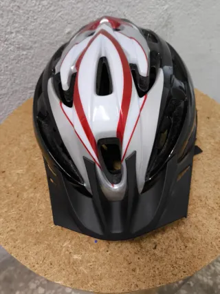 Casco Bicicleta Negro/Rojo/Blanco con Visera