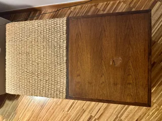 Mesa centro baúl fibra natural y madera