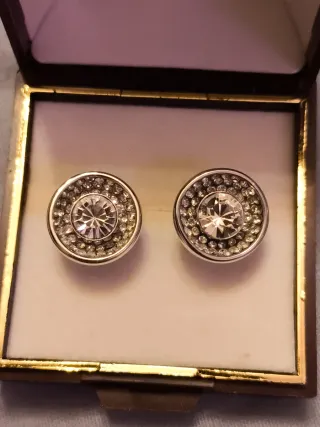 Pendientes Guess Circonita Plata y Blanco