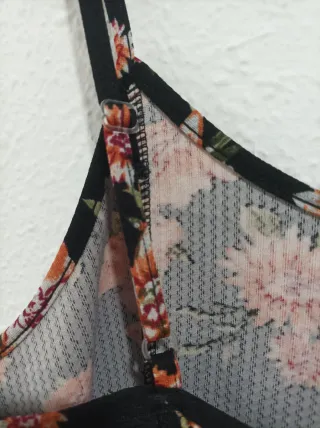 Vestido floral tirantes regulables piqu