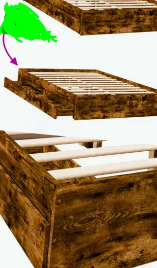 Cama Madera Estructura Cajones Robusta