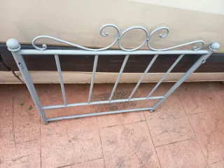 Cabecero cama 90 cm metal gris