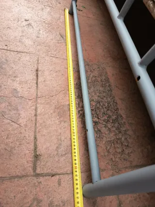 Cabecero cama 90 cm metal gris