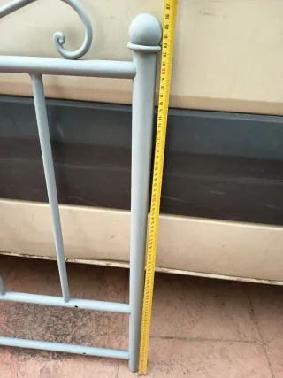 Cabecero cama 90 cm metal gris