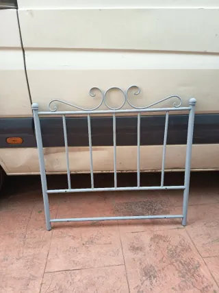 Cabecero cama 90 cm metal gris