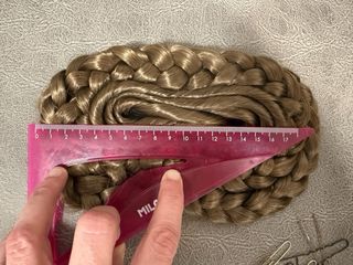 Moños fallera pelo natural cosido cadete