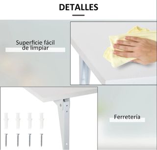 Mesa plegable blanca y negra